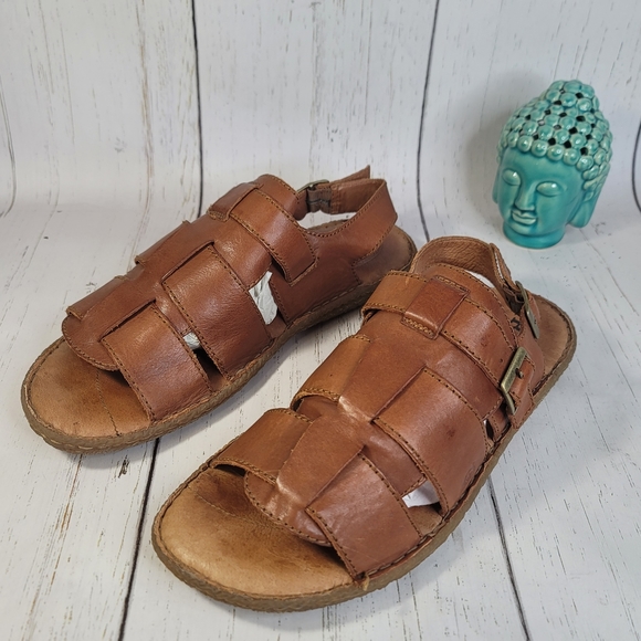 Men\'s Brown Leather Fisherman Sandals main image 5